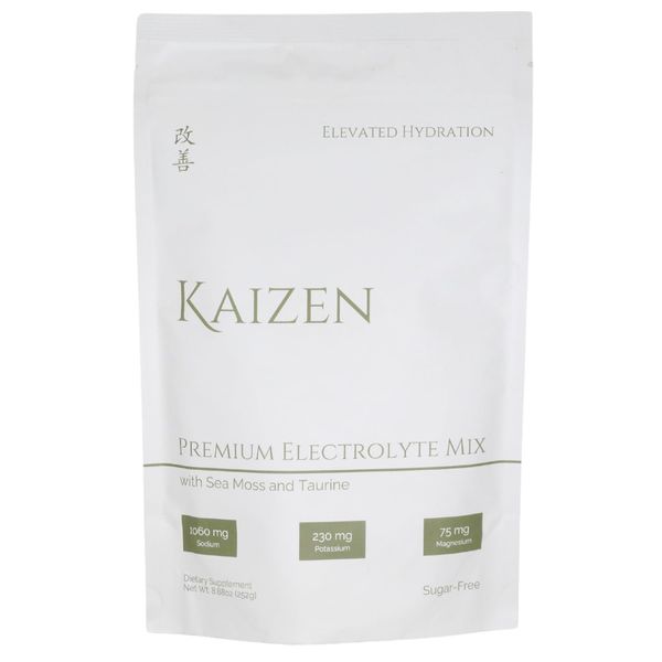 Kaizen Hydration - Holistic Whole Body Hydrating Drink - Energy, Focus, Wellness - Organic Electrolyte Mix with Irish Sea Moss, Taurine, Monkfruit Extract - Refreshing Lemon Lime Flavor - 8.88 oz