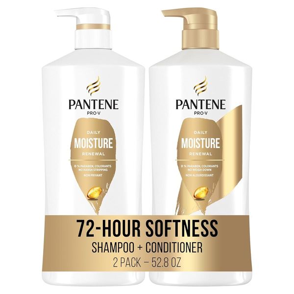 Pantene Shampoo & Conditioner Set, Daily Moisture Renewal with Pro-V...