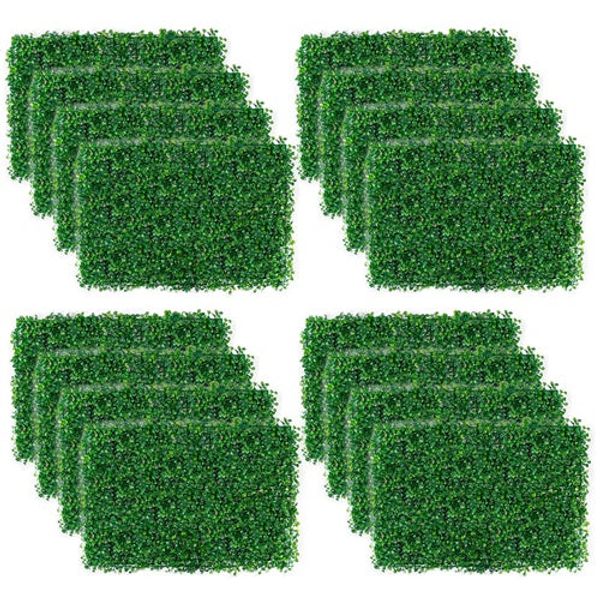 12Pcs 23.6x15.75in Artificial Boxwood Topiary Hedge Plant Grass Backdrop Fence Privacy Screen Grass Wall Decoration For Balcony Garden Fence