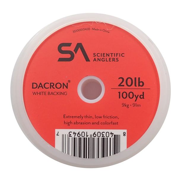 Scientific Anglers Backing Dacron Fly Line, White, 20 lb/100 yd
