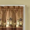 CHF Wines Kitchen Curtain Set 36-inch Length, Brown