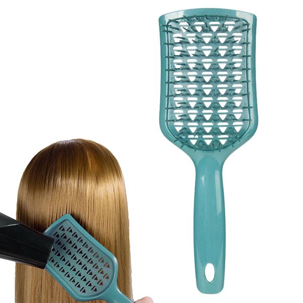 Mezrkuwr® Entwirrungsbürste, Kopfhautbürste, Entwirrungs Haarbürste, Paddle-Haarbürste, antistatische Massage-Paddelbürste mit flexiblen Borsten für lockiges - Grün