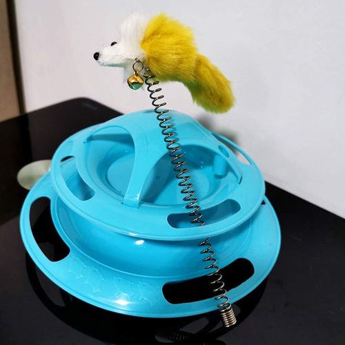 Pxiryanlow Random Color Pet Cat Kitten Teaser Spring Mouse Interactive Toy Turntable Replacement Suitable for Most Turntable, and It is More Convenient for The Cat to Play