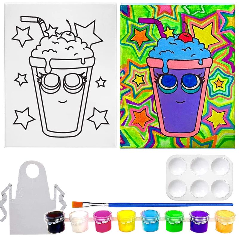 Pre Drawn Stretched Canvas Painting for Kids | Custom Theme | Birthday