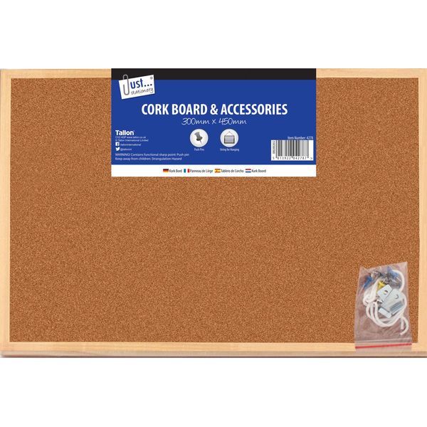 Tallon 300 x 450mm Cork Board, 4278