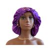 Love Fulfilled Satin Bonnet Extra Large Double Layer Reversible Adjustable Women Silky Satin Bonnet (Royal Purple & Lavender)
