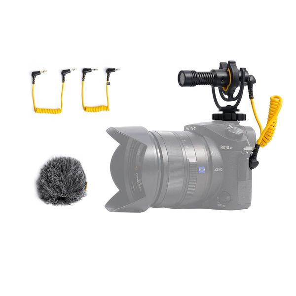 Deity V-Mic D4 Mini Shotgun Directional Audio Camera-Mount Microphone, Offset Shock-Mount, Wind Protection up to 20mph for Vlog Pocket Cam DSLR Camera,Podcast, Voice Dictation,Recording YouTube,etc.