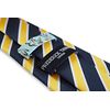Frederick Thomas Navy Blue Mens Tie with Yellow and White Stripe pattern