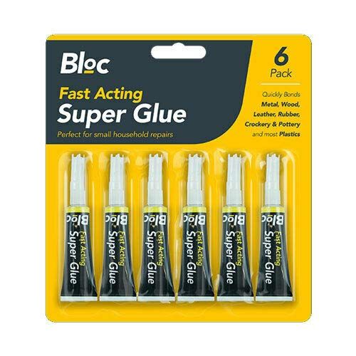 Super Glue x 6 Strong Pack Fast Acting BONDING Multi Purpose Adhesive Repairs