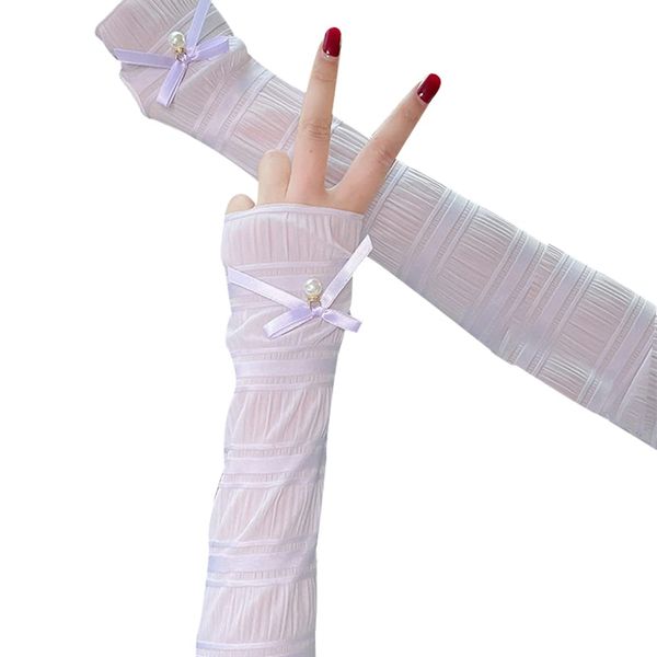 Ekakashop Damen Armstulpen 1 Paar UV-Sonnenschutz Ärmlinge Ärmel Arm Sleeves Armwärmer Elegante Blumen Spitzen lange Handschuhe Fahrradhandschuhe für Fahren,Radfahren,Golf volleyball zubehör,Lila