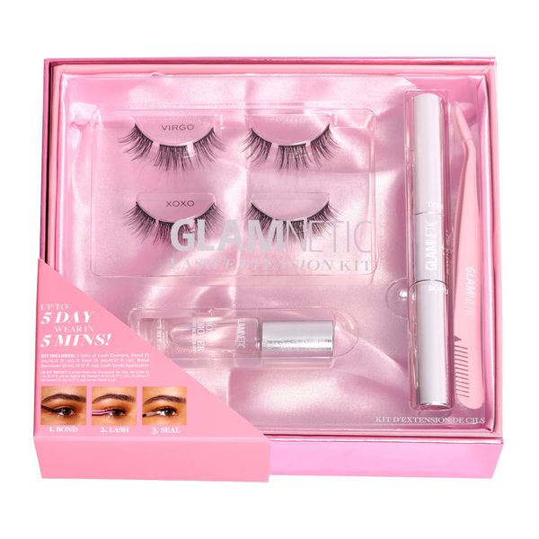 Glamnetic Lash Extension Kit | Natural | Professional At Home False Eyelash Extension Kit | Salon-Quality, High Volume, Faux Mink Lashes