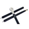 Samara Nautical Chrome Plated Brass Knob - Walking Cane - 36" - Chrome/Black