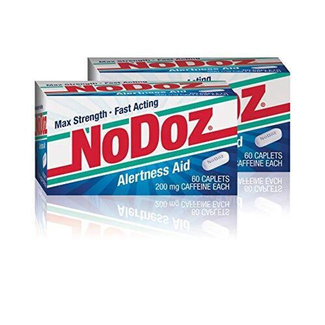 NoDoz 200mg Maximum Strength Caffeine Alertness Aid, 60 Caplet Twin Pack 120