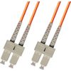 2 Meter OM1 Multimode Duplex Fiber Optic Cable (62.5/125) - SC to SC - Orange