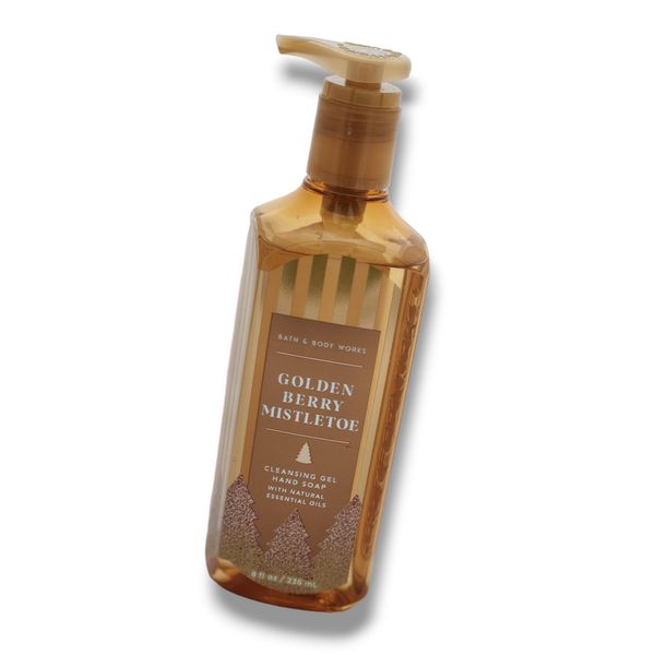 Baꞎh aпd Body Works Cleansing Gel Hand Soap 8 Fl Oz (Packaging may vary) (Golden Berry Mistletoe)