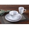 Elegant and Modern Stoneware Scroll Dinnerware Set for Parties - White, 16 Piece