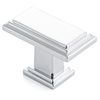 Ravinte Polished Chrome Cabinet Knobs - 5 Pack for Drawers, Kitchen, and Closet Doors - Rectangular Pulls