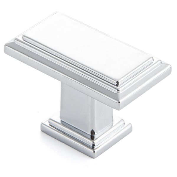Ravinte Polished Chrome Cabinet Knobs - 5 Pack for Drawers, Kitchen, and Closet Doors - Rectangular Pulls