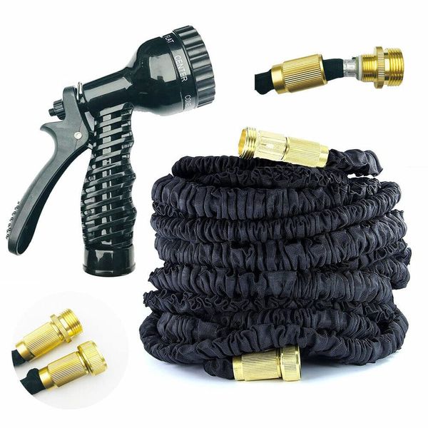 75ft 100ft 150ft 200ft Expandable Garden Hose 3 x Expanding Garden Water Pipe Lightweight Space Saving Design for House Car Yard Solid Brass Connector Layers of Latex - 75ft