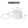 Igloo Cooler Threaded Drain Plug Caps with Plastic Tether 20049 White Small