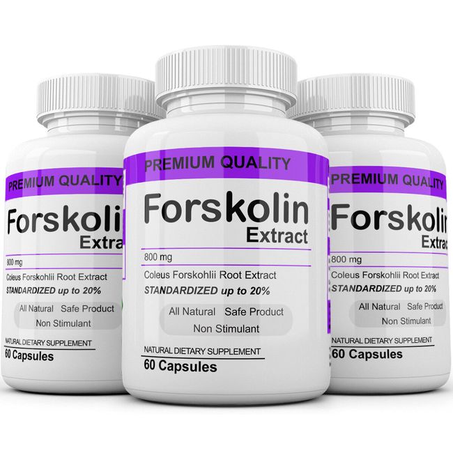 3 Maximum Strength 100% Pure Forskolin 800mg Rapid Results! Forskolin Extract