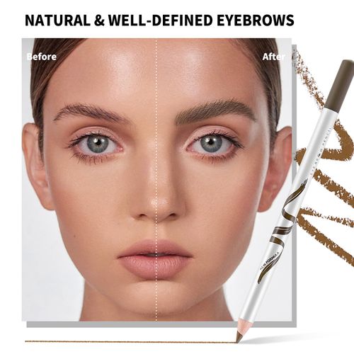 Boobeen 12 Packs Eyebrow Pencils with Soft Brush 2-in-1 Natural Waterproof Eyebrow Pen Long-lasting Brows Makeup, Black Eye Brow Pencil Set Eye Brow Liners