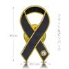 Awareness Ribbon Pin, Flat Ribbon, Badge, black: grease