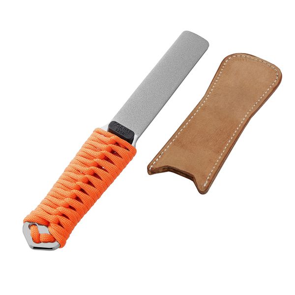 SHARPAL 181N Dual-Grit Diamond Sharpening Stone File Coarse 325 / Extra Fine 1200 Grit with Leather Strop Garden Tool Blade Sharpener for Knife, Axe, Lawn Mower Blade, Shears, Chisels, Drills