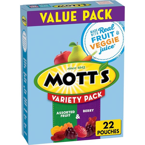 Mott's Fruit Snacks 22 Ct Berry & Assorted Fruit Gluten Free 17.6oz