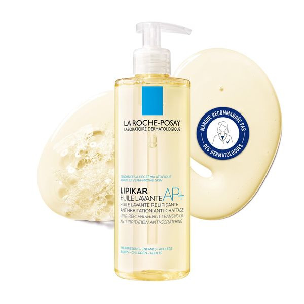 La Roche-Posay Lipikar Shower & Bath Oil AP+, Replenishing Shower and Bath Oil for Very Dry and Neurodermatitis-Prone Skin, Itch-Reducing, Skin Soothing and Moisturising, 400 ml