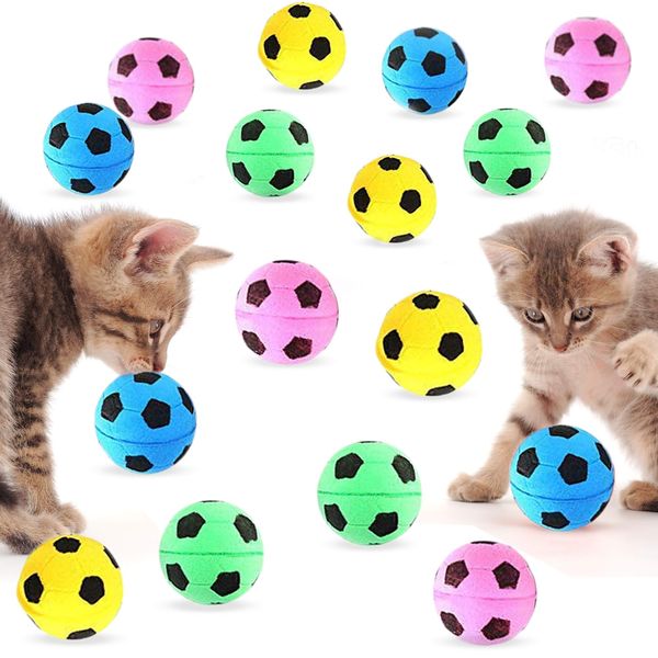 CoCoo Sponge Cat Balls, 1.5 - Inches, Soft Foam Soccer Balls for Exercise and Interactive Activity, Sturdy, Bouncy Balls for Feline (24 Pieces)