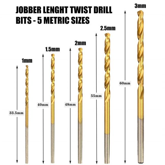 10 Small Drill Bits, Mini Drill Bits, 1mm Through 3mm, 1mm 1.5mm