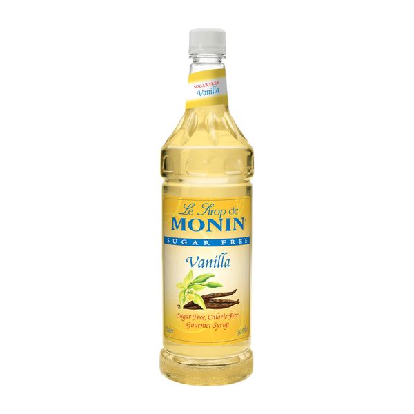 Monin - Sugar Free Vanilla Syrup, Great For Flavoring Coffee, Shakes, And Cocktails (1 Liter)