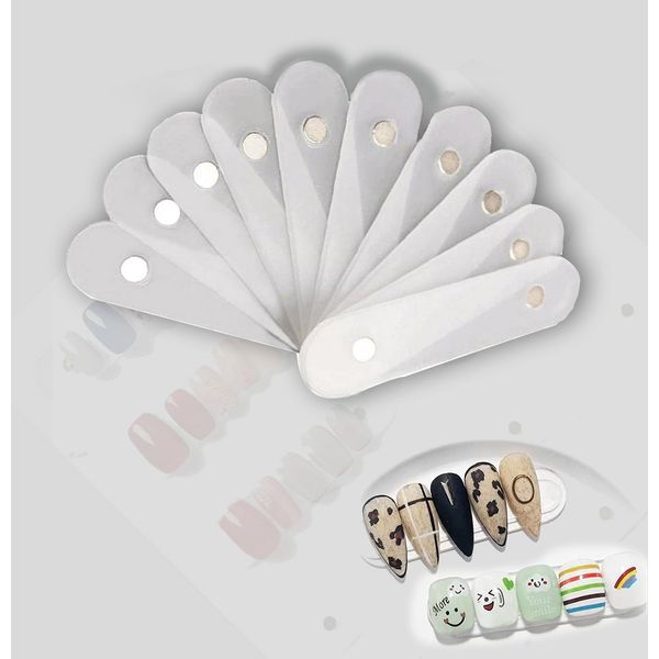 Nail Art Strips (15 Pieces) Nail Art Display Stand Nail Sample Display Board Display Board with Magnetic Transparent Rubber Sheet, Perfect for DIY Manicure and Nail Salon