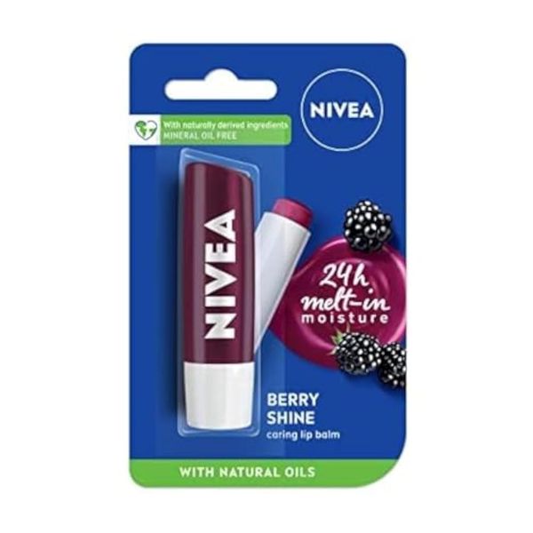 Nivea Lip Care Fruity Shine, Blackberry, 4.8g(Ship from India)