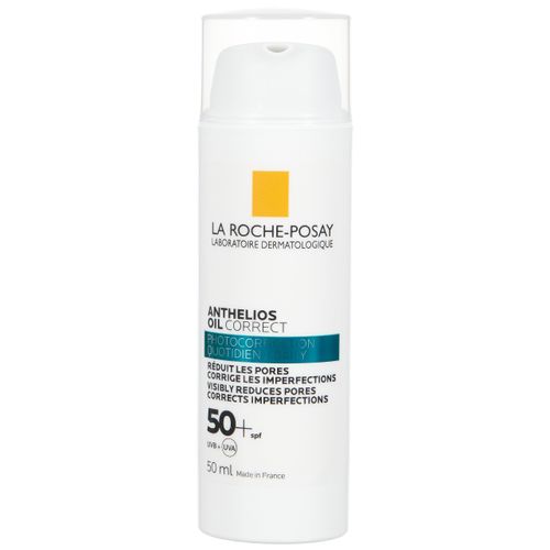 La Roche Posay Anthelios Oil Correct SPF 50+ Mattifying Day Cream with Light Protection, Moisturiser for Oily and Blemished Skin, Daily Use Face Cream, 50 ml