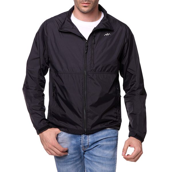 TRAILSIDE SUPPLY CO. Mens Windbreaker Jackets Lightweight Packable Jacket,Windproof and Dustproof Black size X-Large