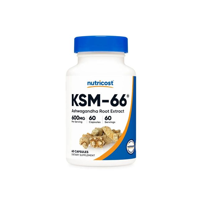 Nutricost KSM-66  600mg, Ashwagandha Root Extract 60 VegCaps - EXP 04/2026