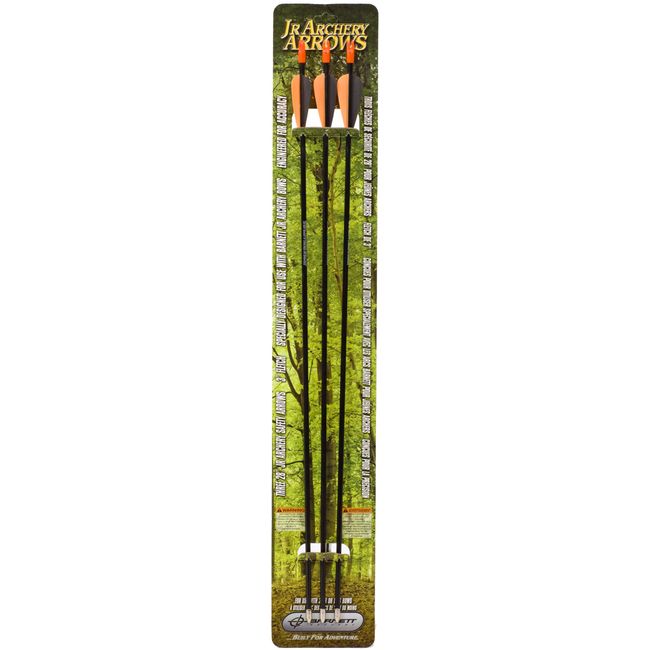 Barnett 28" Junior Archery Arrows, Strong Fiberglass Shafts with Standard Nock for Use With Youth Bows, 3-Pack