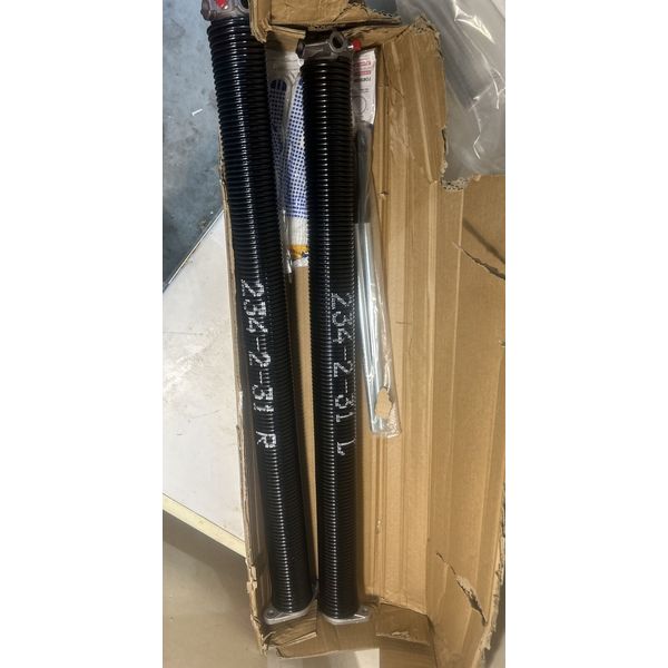 234-2-31 Pair Garage Door Torsion Springs with Winding Bars R + L