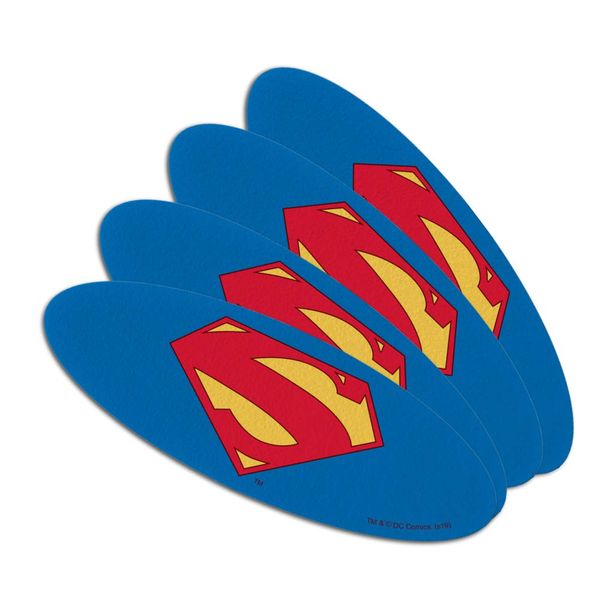 Superman New 52 Shield Logo Double-Sided Oval Nail File Emery Board Set 4 Pack