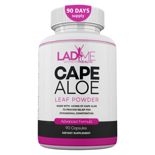 Pure Cape Aloe Herbal Laxative for Constipation Relief - Healthy Bowel Movement - Natural Colon Cleanse & Detox Dietary Supplement - Specially Designed for Women by Ladyme - 90 Capsules