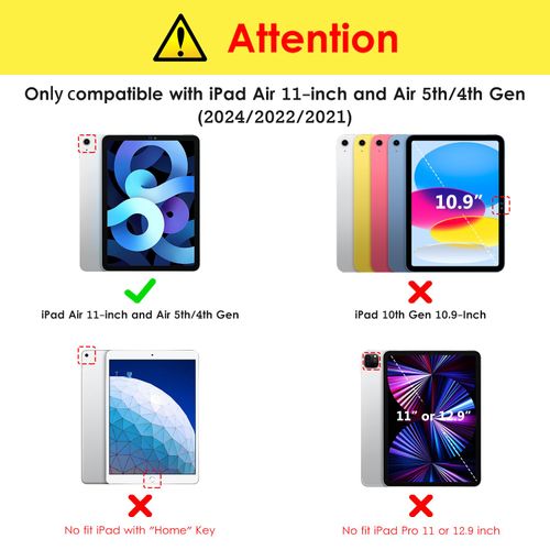 VIKESI Case for iPad Air 11 inch 2024, iPad Air 6th / 5th / 4th Generation Case,Matte Slim Hard Back, Soft TPU Frame, Pencil Holder and Auto Sleep/Wake Cover for iPad Air 11-inch /5/4 - Star Purple