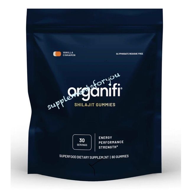 Organifi Shilajit Gummies 30 Servings Pure Himalayan Shilajit