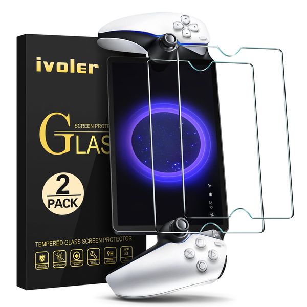 ivoler [2-pack Screen Protector compatible with PlayStation Portal Remote Player, Tempered Glass Protection Film [without air bubbles] [Hardness 9H] [Ultra Resistant]