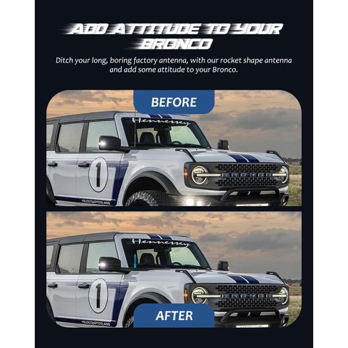 Short Antenna for Bronco, 6” Aluminum Antenna Car Radio Replacement Car Wash Safe, for Ford Bronco 2021 2022 2023, Blue …