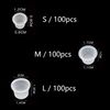 Narkysus 300Pcs Ink Cups - Disposable Ink Caps Mixed Small Medium Large Ink Caps Plastic Pigment Ink Cups Microblading Makeup Cups