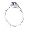 Sterling Silver Blue Sapphire Cluster Ring - sizes J - V (S)