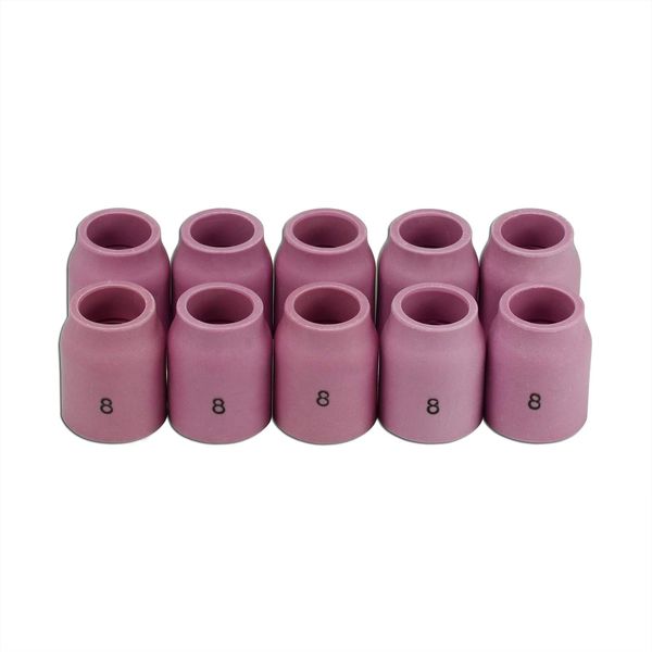 RIVERWELD TIG Gas Lens Alumina Nozzle Ceramic Cup 53N61S (#8 1/2") Fit PTA DB SR WP 9 17 18 20 25 26 TIG Welding Torch 10pk