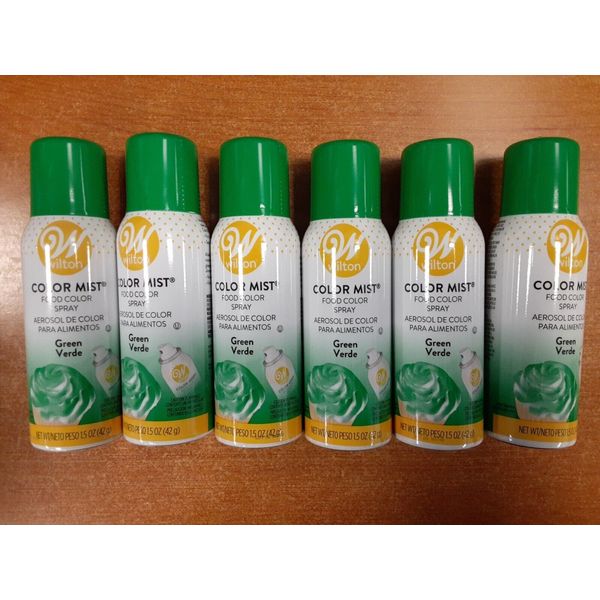 6 Pack: Wilton GREEN Color Mist Food Color Spray  - E15G